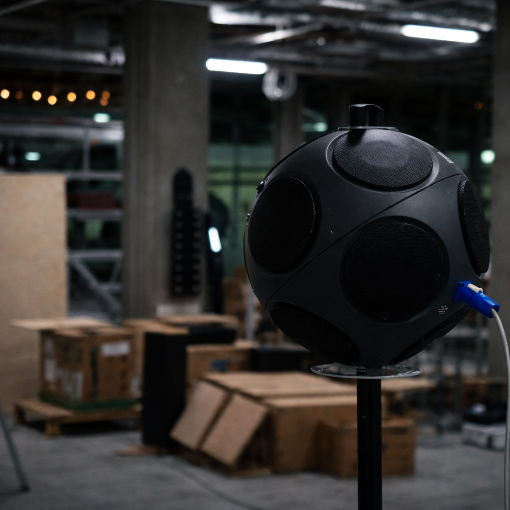 Źródło wszechkierunkowe używane w pomiarach izolacyjności akustycznej